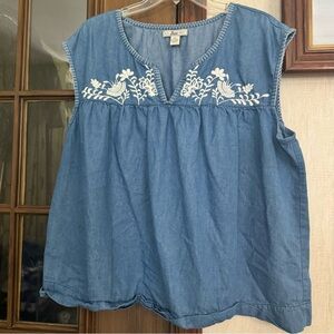 Bass Embroidered Blue Blouse